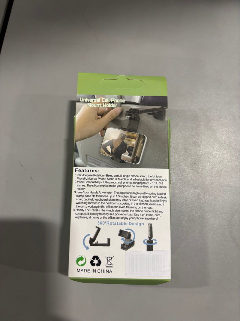 GENERIC UNIVERSAL CELL PHONE MOUNT HOLDER- 360 ROTATION - PINK - Like New