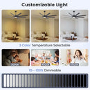 NEWDAY 72" CEILING FAN LIGHTS REMOTE LIBRARY 6-SPEED WHISPER DC MOTOR - BLACK - Like New