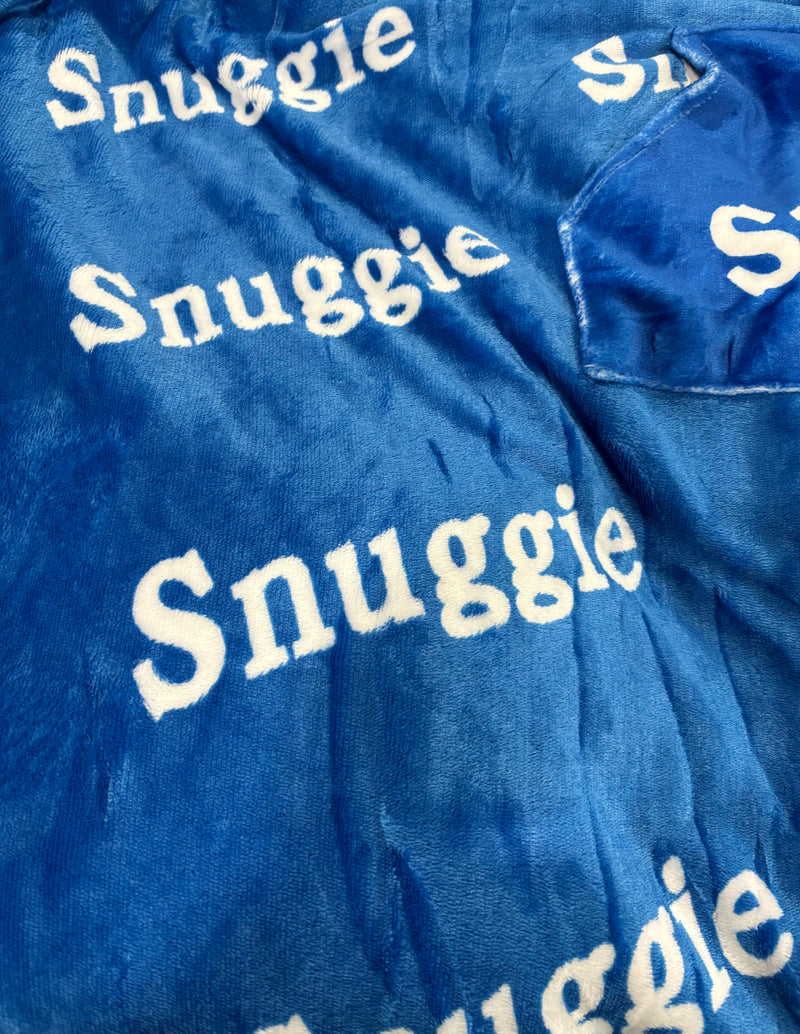 SNUGGIE REVERSIBLE THE ORIGINAL WEARABLE BLANKET SLEEVES - BLUE/TURQUIOSE - Like New