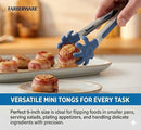 Farberware Kitchen Tongs Set, 2-Piece Mini Tongs with Nylon Tips and Flex Grip - Like New