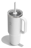 HYDRO FLASK 40 OZ CLEAR LID TUMBLER WITH STRAW HANDLE - INSULATED - WHITE - Like New