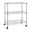 SIMPLE DELUXE HEAVY DUTY 3-SHELF SHELVING WITH WHEELS - CHROME - Like New