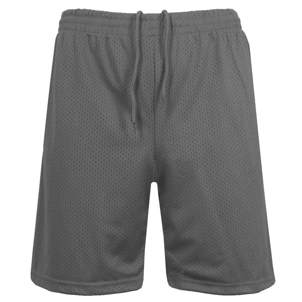 JUMP START MEN'S LIGHTWEIGHT BREATHABLE MOISTURE MESH SHORTS - M - CHARCOAL - Brand New