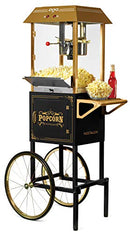 NOSTALGIA POPCORN MAKER MACHINE CART 10 OZ KETTLE 40 CUPS NKPCRT10BKD1 - BLACK - Like New