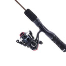 UGLY STIK ICE FISHING REEL AND SPINNING ROD COMBO - BLACK/RED - Brand New