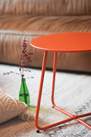 Pationate Patio Metal Side Table Small Outdoor Bistro Round End Table - Carrot - Brand New