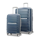 SAMSONITE FREEFORM 2-PIECE LUGGAGE CARRY-ON & LARGE CHECKED LUGGAGE - NAVY - Like New