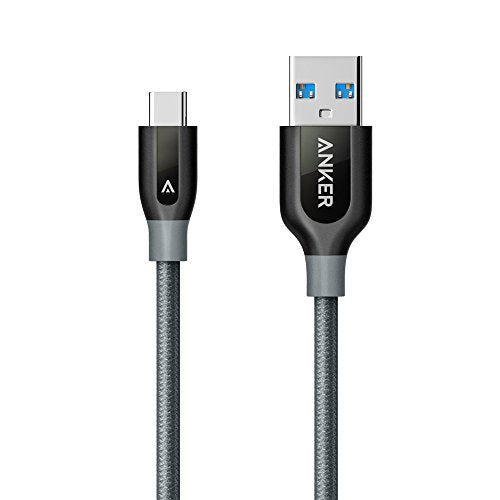 ANKER CABLE POWERLINE+ USB-C TO USB 3.0 HIGH DURABILITY CABLE 3FT A8188 GREY - Like New