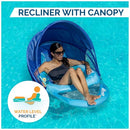 SwimWays Spring Float Recliner Canopy Fast-Inflating Pool Chair - Blue - Brand New