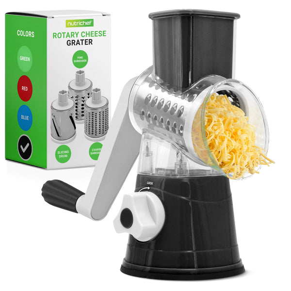 NUTRICHEF 3 IN 1 CHEESE GRATER & SHREDDER - BLACK - Like New