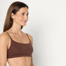 AMAZON ESSENTIALS WOMEN'S COTTON JERSEY SCOOP BRALETTE BLACK / RICH HAZEL L - Like New