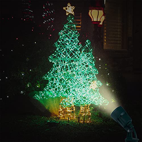 AIZZKRY OUTDOOR SPOTLIGHT PLUG IN WEATHER RESISTANT HEAVY DUTY STAKE 2PACK GREEN - Like New