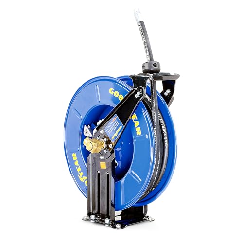 GOODYEAR M820154 SPRING DRIVEN HOSE REEL - BLUE - Like New
