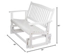 SHINE COMPANY TORREY OUTDOOR WOOD PATIO GLIDER BENCH, 2-SEATER LOVESEAT - WHITE - Like New