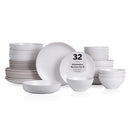 STONE LAIN LAUREN MODERN STONEWARE 32-PIECE ROUND DINNERWARE SET, OFF WHITE - Brand New