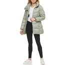 COLE HAAN WOMEN'S BELTED PILLOW-COLLAR PUFFER COAT - SIZE: WOMEN L - SAGE - Like New