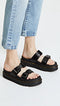 23523001 DR. MARTENS UNISEX MYLES BLACK BRANDO SANDAL SIZE M5/W6 BLACK BRANDO - Like New