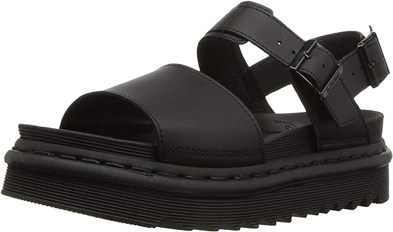 25773001 Dr. Martens Women's Ankle Strap Sandal Black Patent Lamper 7 - Like New