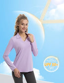 FK3140LST FKEEP WOMEN'S Tennis Golf Shirt Long Sleeved Lavender M - Brand New