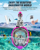 QingSong Full Face Snorkel Mask, Snorkeling Gear with Camera Mount - Purple - Like New