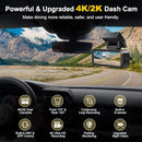 LGUEATI 4K + 2K DASH CAM FRONT AND REAR FREE 64 GB CARD DC01 - - Scratch & Dent