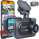 ROVE R2-4K DUAL DASH CAM FRONT AND REAR,STARVIS 2,SENSOR, 128GB CARD - BLACK - Like New
