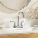 PHIESTINA BRUSHED NICKEL BATHROOM FAUCET, VANITY FAUCET 4" 2 OR 3 HOLES - NICKEL - Like New