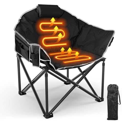 SLENDOR OVERSIZED HEATED CAMPING CHAIR PADDED HEATED CHAIRS OUTDOOR SPORTS- BLUE - Like New