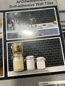 ROOM DECOR 10 SHEET PEEL AND STICK BLACK BACK TILE STICKERS 12" BY 12" - BLACK - Like New