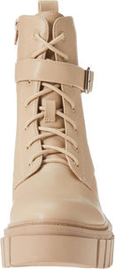 THE DROP WOMEN'S KOI LACE UP PLATFORM COMBAT BOOTS - SIZE: WOMEN 5.5 - SAND - Like New