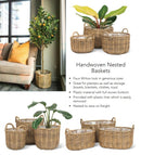 Abbott Collection Large Oval Woven Baskets/Planters with Handles - Brand New