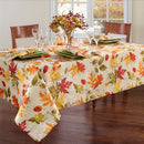 THREADMADE AUTUMN LEAVES FALL PRINTED TABLECLOTH - 60"W X 144"L - MULTICOLOR - Brand New