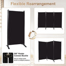 Grezone Large Folding Panel Portable Stand Room dividers 3 Panels - Brown - Brand New