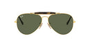 RAY BAN RAY-BAN RB3029 OUTDOORSMAN II AVIATOR SUNGLASSES RB3029 GOLD/G-15 GREEN - Like New
