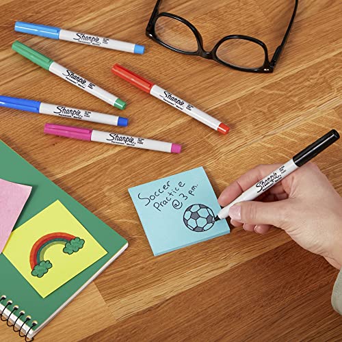 Sharpie Permanent Markers Ultra Fine Tip Markers Set Quick Drying 12 Count Black - Brand New