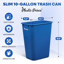 PLASTIC PRINCE 10 Gallon Trash Can Blue Recycle Bin B0CZ9SW7DQ - Blue - Like New