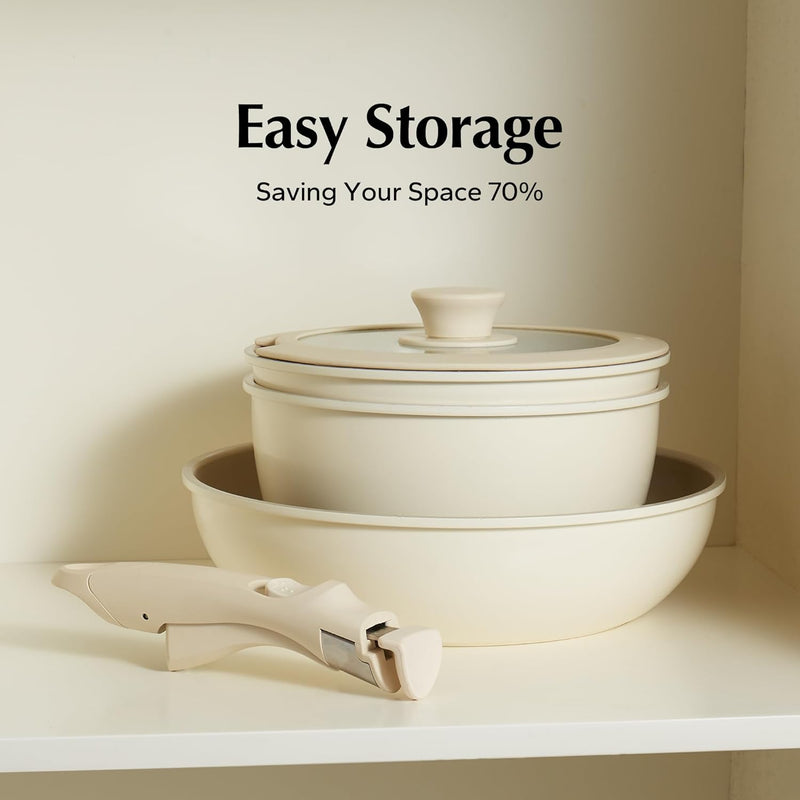 GREENLIFE REMOVABLE HANDLE WHITE DETACHABLE HANDLE COOKWARE REPLACEMENT - BEIGE - Like New