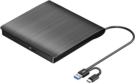 ROOFULL External CD DVD +/-RW Drive USB 3.0 USB-C Portable CD & DVD ROM ECD829-Y Like New