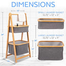 SereneLife 2-Tier Fold Out Hamper Shelf Storage - Space Saving Collapsible - Like New