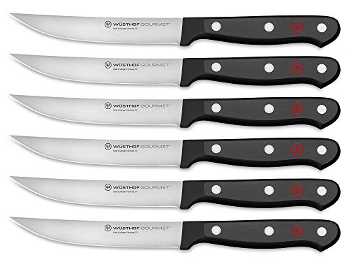 Wusthof Gourmet 6-Piece Steak Knife Set - Black / Silver New