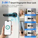 TDMALE FINGERPRINT DOOR LOCK SMART VOICE GUIDANCE DOOR KNOB - H24 - BLACK - Like New