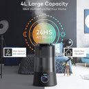 Valuta Humidifiers for Bedroom 4L Cool Mist Humidifier Top Fill Oil - BLACK - Like New