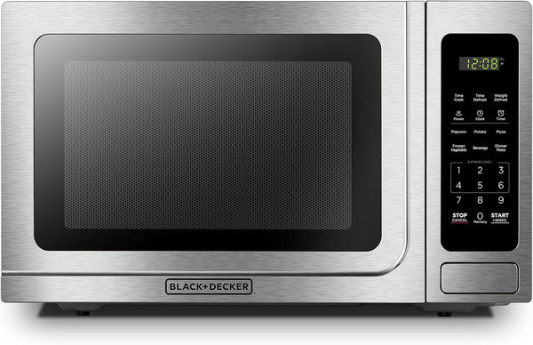 BLACK+DECKER EM036AB14 Digital Microwave Oven, Stainless Steel, 1.4 Cubic ft - Like New