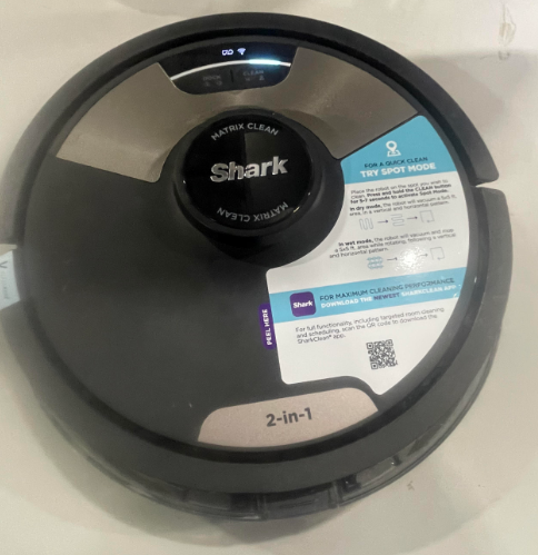 SHARK MATRIX PLUS 2IN1 ROBOT VACUUM MOP BAGLESS SELF EMPTY BASE BLACK/SILVER - Like New