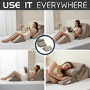 QIRROBONI 4PCS ORTHOPEDIC BED WEDGE PILLOW SET - LIGHT BROWN - Brand New