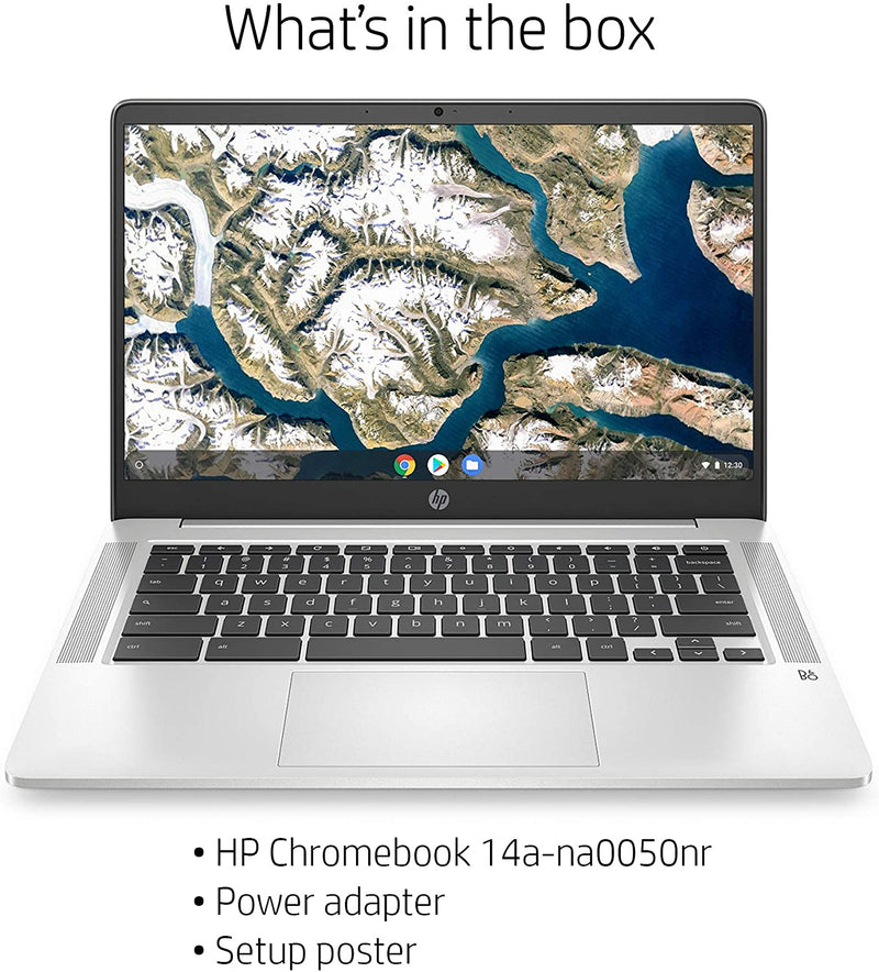 HP Chromebook 14" FHD N4000 4GB 32GB eMMC Mineral Silver 14a-na0050nr - Like New