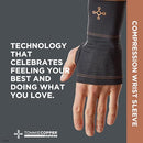 01-63176T Tommie Copper Wrist Compression Sleeve (S/M, Black) - Like New