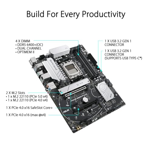 ASUS PRIME-B650-PLUS AMD B650 AM5 RYZEN 7000 DESKTOP ATX MOTHERBOARD DDR5 - Like New