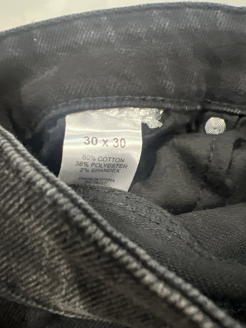 BLU ICE 4 WAY STRETCH FLEX JEANS SLIM FIT - SIZE: MEN 30/30 - JET BLACK WASH - Brand New