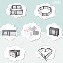 DORA DOTEY BABY PLAYPEN WITH DOOR FOLDABLE ADJUSTABLE PLAY PEN, DEEP GRAY - Like New